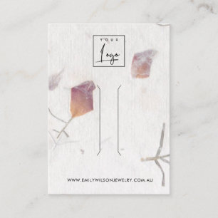 PINK PETAL HANDMADE PAPIER HAIR CLIP DISPLAY CARD VISITENKARTE