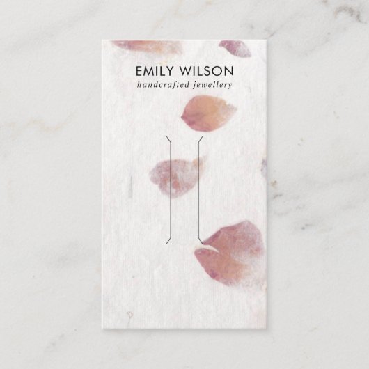 PINK PETAL HANDMADE PAPIER HAIR CLIP DISPLAY CARD VISITENKARTE (Vorderseite)