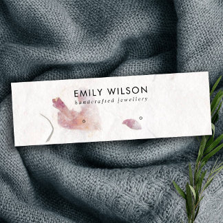 PINK PETAL HANDMADE PAPIER STUD EARRING DISPLAY MINI VISITENKARTE