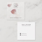 PINK PETAL HANDMADE PAPIER STUD EARRING DISPLAY QUADRATISCHE VISITENKARTE (Vorne/Hinten)