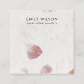 PINK PETAL HANDMADE PAPIER STUD EARRING DISPLAY QUADRATISCHE VISITENKARTE (Vorderseite)