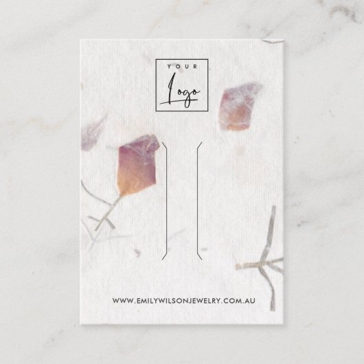 PINK PETAL HANDMADE PAPIERFASERKARTE CLIP DISPLAY VISITENKARTE (Vorderseite)