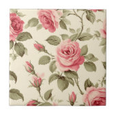 Pink Petal Peach Blossom Elegance Fliese (Vorderseite)