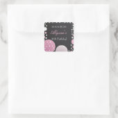 Pink Petals Birthday Quadratischer Aufkleber (Tasche)