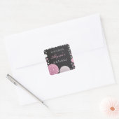 Pink Petals Birthday Quadratischer Aufkleber (Umschlag)