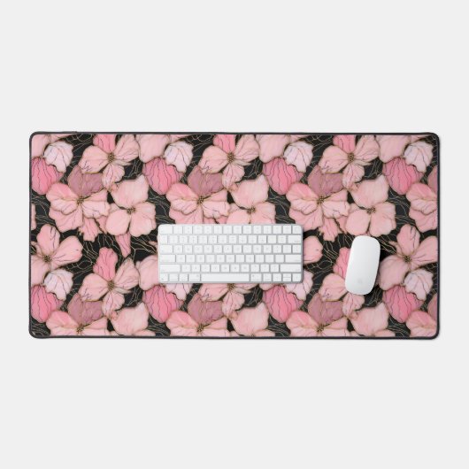 Pink Petals Desk Mat Schreibtischunterlage (Tastatur & Maus)