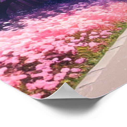 Pink Petals Lane Poster (Ecke)