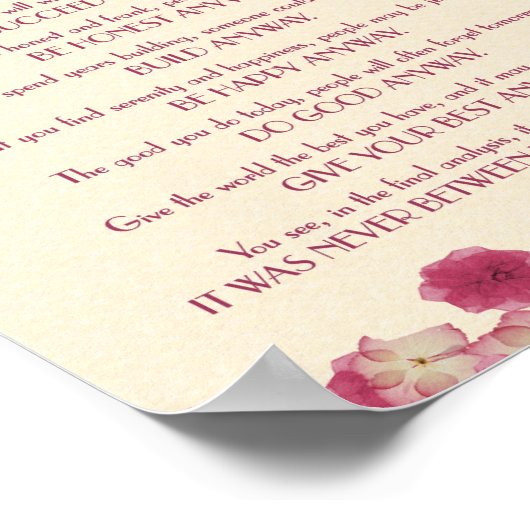 Pink Petals tun es auf jeden Fall Poster (Ecke)