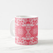 Pink Petals über Kilim Dreams Kaffeetasse (Vorderseite Links)