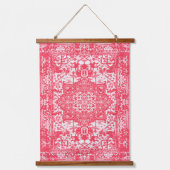 Pink Petals über Kilim Dreams Wandteppich Mit Holzrahmen (Vorderseite)