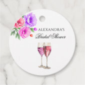 Pink Petals und Prosecco Brautparty Vielen Dank Geschenkanhänger (Vorderseite)