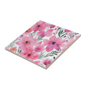 Pink Petals | Watercolor Floral Painted Flowers Fliese (Seite)