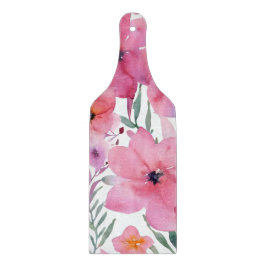 Pink Petals | Watercolor Floral Painted Flowers Schneidebrett