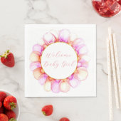 Pink Petals Wreath Paper Napkin Serviette (Beispiel)