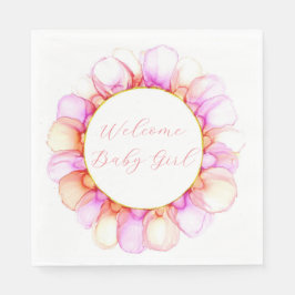 Pink Petals Wreath Paper Napkin Serviette