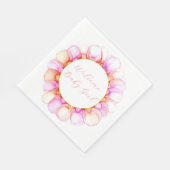Pink Petals Wreath Paper Napkin Serviette (Ecke)