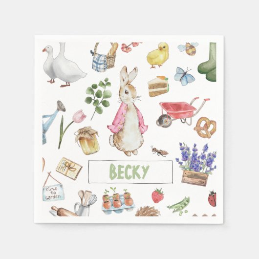 Pink Peter der Kaninchen Serviette (Vorderseite)