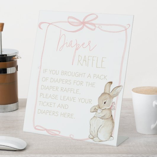 Pink Peter der Rabbit Beatrix Baby Wineller Raffel Sockelschild (In Situ)