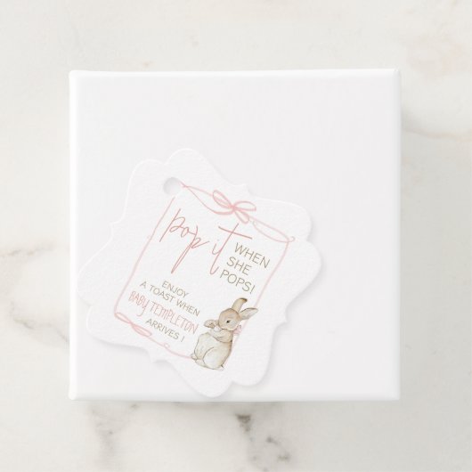 Pink Peter der Rabbit Beatrix Girl Babydusche Geschenkanhänger (Beispiel)