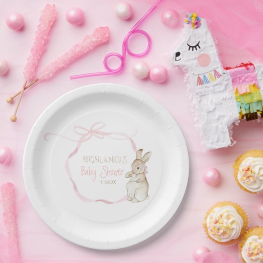 Pink Peter der Rabbit Beatrix Girl Babydusche Pappteller (Party)