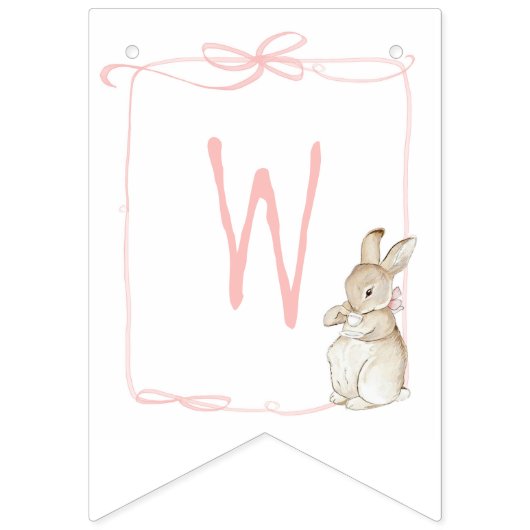 Pink Peter der Rabbit Beatrix Girl Babydusche Wimpelkette (Dritte Fahne)
