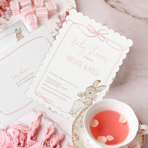 Pink Peter der Rabbit Beatrix Potter Baby Dusche Einladung