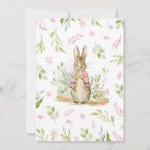 Pink Peter Rabbit Baby Dusche Einladung (Rückseite)