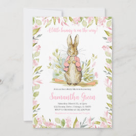 Pink Peter Rabbit Baby Dusche Einladung