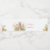 Pink Peter Rabbit Baby Dusche Wasserflaschenetikett (Einzelnes Label)