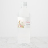 Pink Peter Rabbit Baby Dusche Wasserflaschenetikett (Vorderseite)