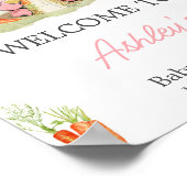 Pink Peter Rabbit Baby Dusche Willkommen Poster (Ecke)