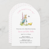 Pink Peter Rabbit Baby Girl Dusche Einladung (Vorne/Hinten)