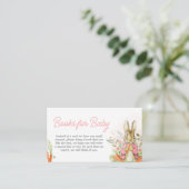 Pink Peter Rabbit Babydusche Bücher für Baby Begleitkarte (Stehend Vorderseite)