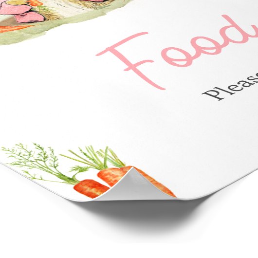 Pink Peter Rabbit Babydusche Poster (Ecke)