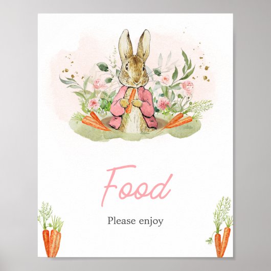 Pink Peter Rabbit Babydusche Poster (Vorne)