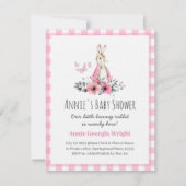 Pink Peter Rabbit Einladung Babydusche niedlich (Vorderseite)