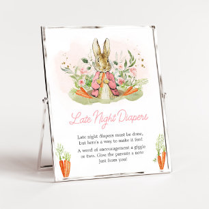 Pink Peter Rabbit Kinderdusche Spätnachtsspalter Poster
