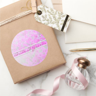 Pink Petunia auf den Aufklebern für weiße Wäsche Runder Aufkleber