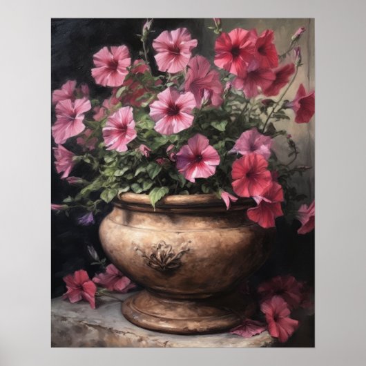 Pink Petunia Blume Art Print Poster (Vorne)