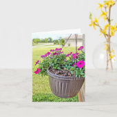 Pink Petunia Blume Mitteilungskarten (Gelbe Blume)