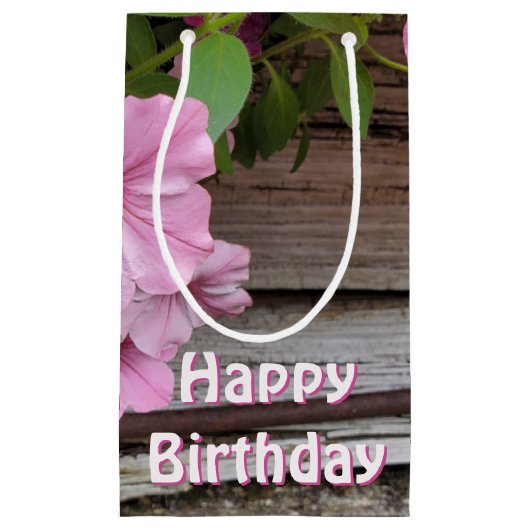 Pink Petunia Blüten Kleine Geschenktüte (Vorderseite)
