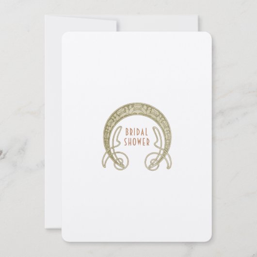 Pink Petunia Brautparty Jugendstil Deko Einladung (Rückseite)