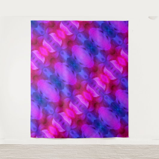 Pink Petunia Ikat Miami Wandteppich (Vorderseite)