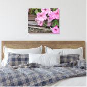 Pink Petunias auf Stallholz Leinwanddruck (Insitu (Schlafzimmer))
