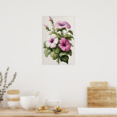 Pink Petunias Blume Art Print Poster (Küche)