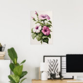 Pink Petunias Blume Art Print Poster (Heimbüro)