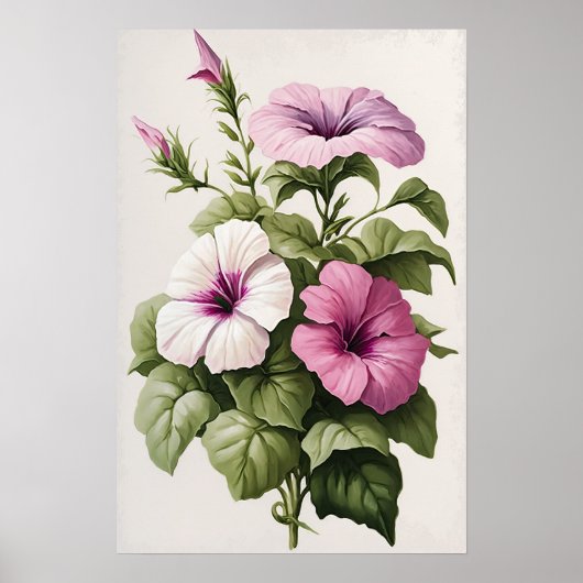 Pink Petunias Blume Art Print Poster (Vorne)