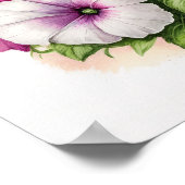 Pink Petunias Blume Art Print Poster (Ecke)