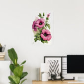 Pink Petunias Blume Art Print Poster (Heimbüro)