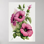Pink Petunias Blume Art Print Poster (Vorne)